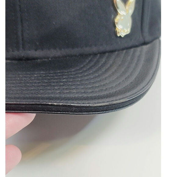 PLAYBOY FAUX LEATHER BILL BLACK ADJUSTABLE HAT - Picture 6 of 14